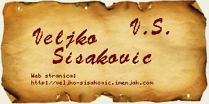 Veljko Šišaković vizit kartica